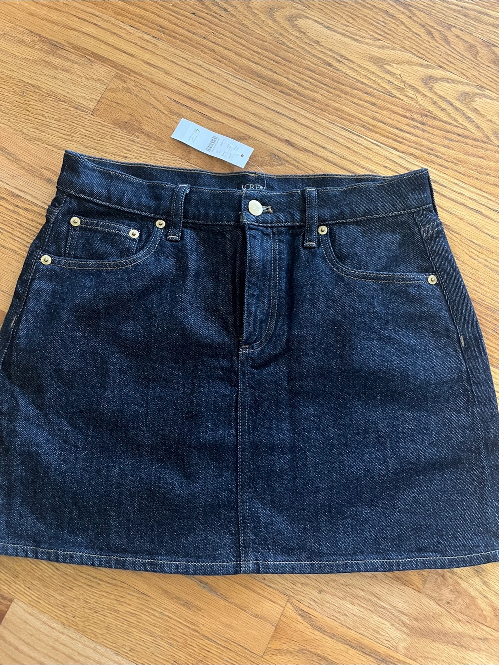 J. Crew Dark Indigo Denim Mini Skirt 25 new